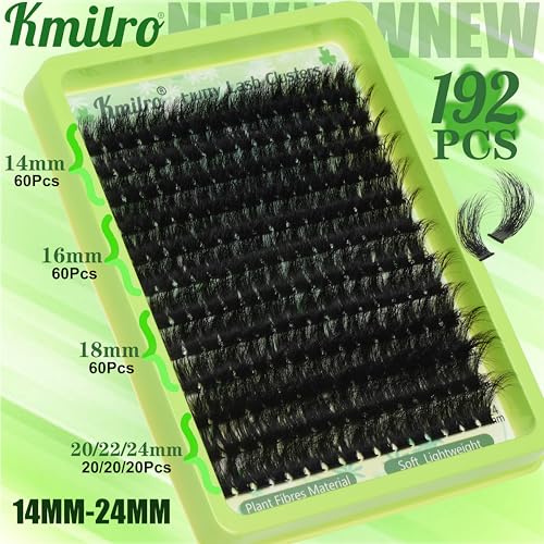 240D Lash Clusters 14-24mm Mixed Lengths 192Pcs DIY Eyelash Extensions