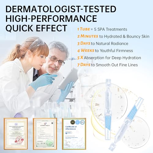 5% Hyaluronic Acid Tubes Ultra-Hydrating Vials with Niacinamide,Collagen Stem Cell,Wake Nature Perfection|AntiAging|Deep Hydration|CellActivation-1.5ml*60Pcs Ultra Hyaluronic Acid Serum for Face