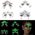 Glow in the Dark Face Gems Stickers - 4 Pack Noctilucent Jewels