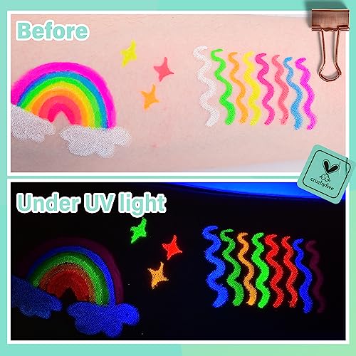 8-Piece UV Neon Liquid Eyeliner Set - Waterproof Matte