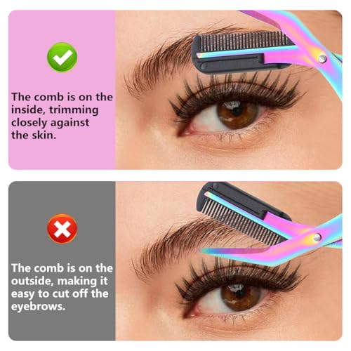 2-in-1 Eyebrow Scissors with Comb - Stainless Steel Trimmer