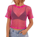 Neon Mesh Top for Women, Fishnet Shirt, Rave Outfits Festival Club