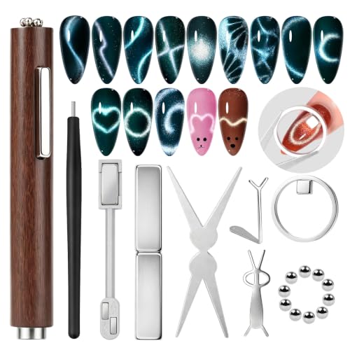 Cat Eye Magnet Set for Nails, 10pcs Magnetic Pen Kit
