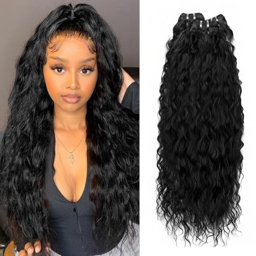 Natural Black Body Wave Human Hair Bundles - 330g, 30-34 Inch