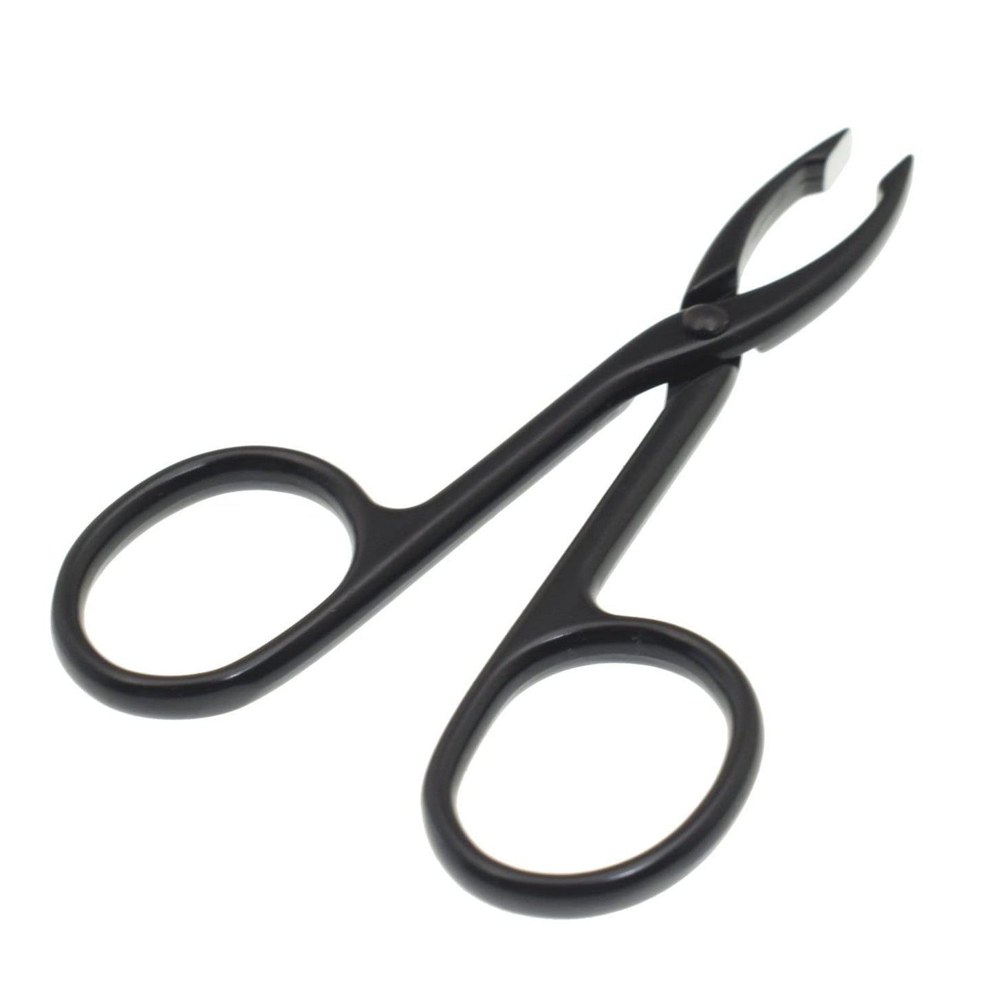 Motanar 2 Pieces Tweezers Scissor Handle Straight Tip Scissor Shaped Eyebrows Tweezers for Hair Plucker Remover Facial Hair Eyebrows Care (Silver and Black)