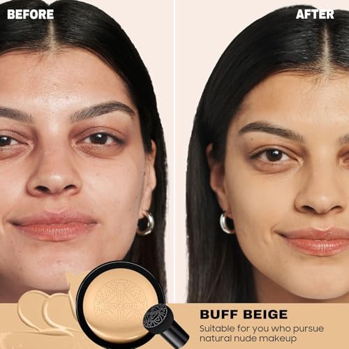 Ihrlpxkc Cushion Foundation for Older Women, CC Cream Makeup Buff Beige 3.21oz
