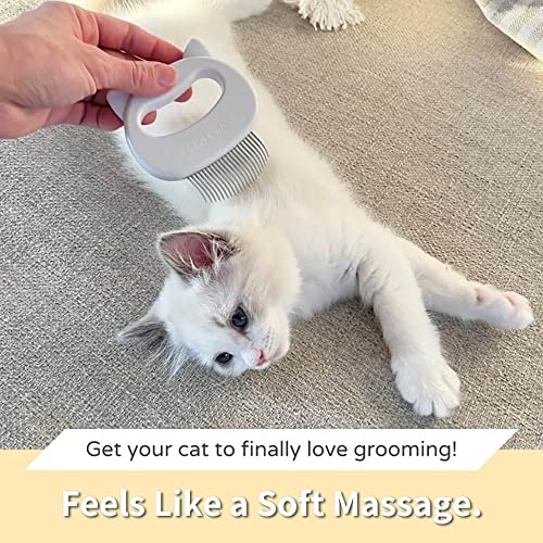 Leo's Paw Massaging Pet Hair Removal Shell Comb for Cats & Dogs