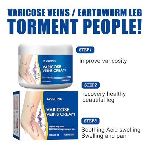 Varicose Veins Relief Cream for Legs ? Soothing, Moisturizing & Circulation Support for Spider Veins & Healthy-Looking Skin ? 2 x 1.76 Oz Tubes