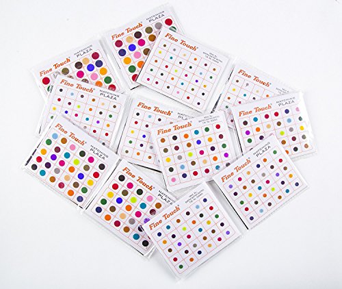 720 Multicolor Round Bindis Dots - 12 Packs