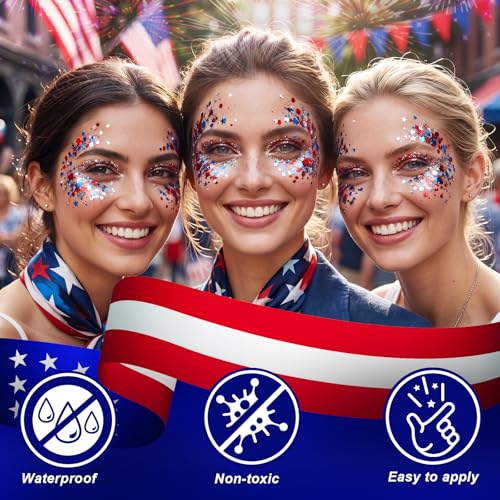Patriotic Body Glitter Stick - Waterproof 4th of July Makeup