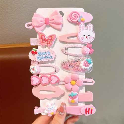 Girls Hair Rubber Bands Colorful Elastic Hair Ties Set Toddler Hair Accessories for Girls with Cute Hair Clips and Box