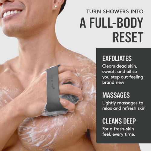 Sud Scrub Antimicrobial Silicone Body Scrubber - Exfoliating Shower Brush