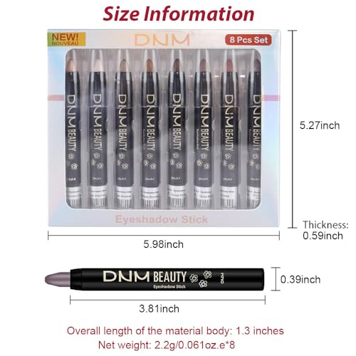 8-Piece Eyeshadow Stick Set – Shimmer & Matte Colors