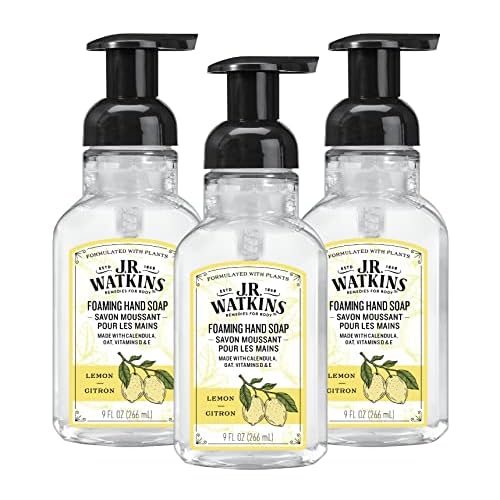 J.R. Watkins Foaming Hand Soap with Pump Dispenser, Moisturizing Foam Hand Wash, All Natural & Foaming Hand Soap with Pump Dispenser, Moisturizing Foam Hand Wash, All Natural