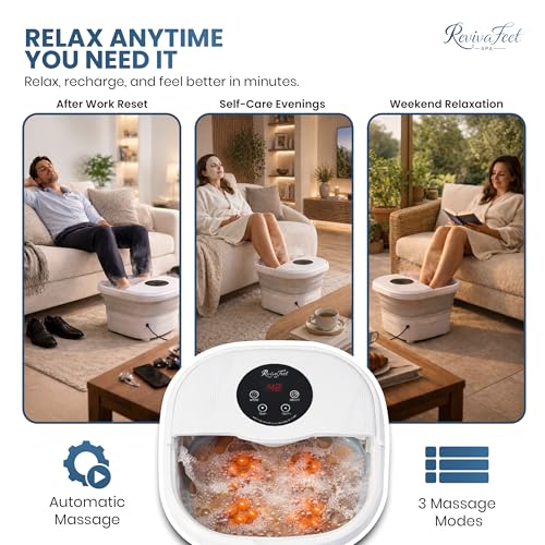 Collapsible Heated Foot Spa with Shiatsu Massage & Bubbles
