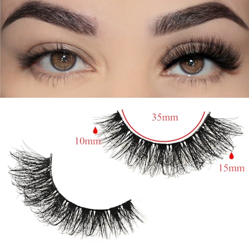 FARRED Cat Eye Faux Mink False Lashes - Wispy & Fluffy 10 Pairs