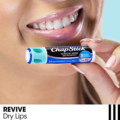 ChapStick Moisturizer 2-in-1 Lipcare SPF 15, Cool Mint, Sunscreen Lip Balm with Aloe Vera and Vitamin E, 0.15 Oz Ea pack of 3 (12) total 36