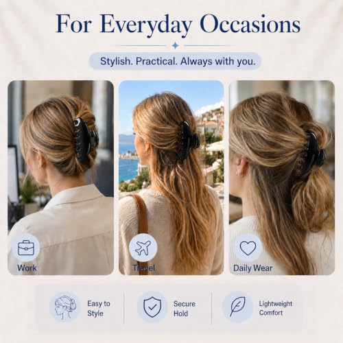 Large Acetate Hair Claw Clip - Strong Hold for All Hair Types
