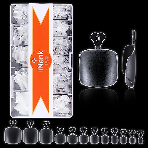 500Pcs Gel x Toe Nail Tips, Matte Short Pre-shaped Full Cover False Toenails Gel Tips Press on Nails,12 Sizes Summer Toe Tips for Soak off Gel Extension Systems at Home DIY Salon Manicure