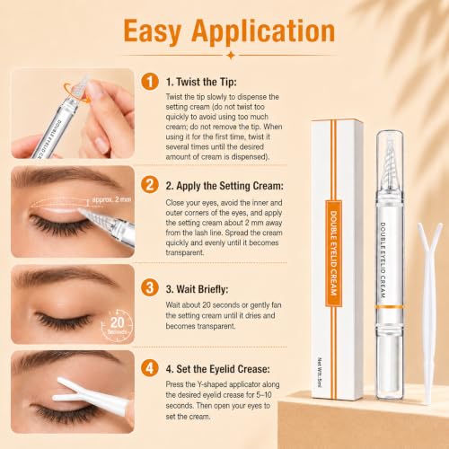 Baysea Double Eyelid Cream Stick - Waterproof Invisible Lift (2 Pack)
