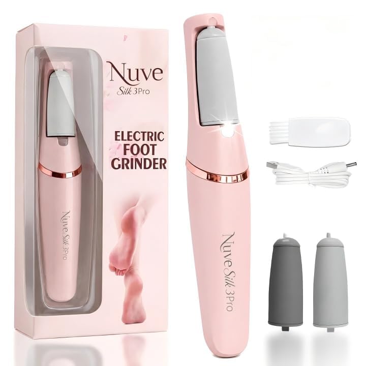 Electric Callus Remover for Dry Heels - 2 Speeds, Rechargeable, Pink