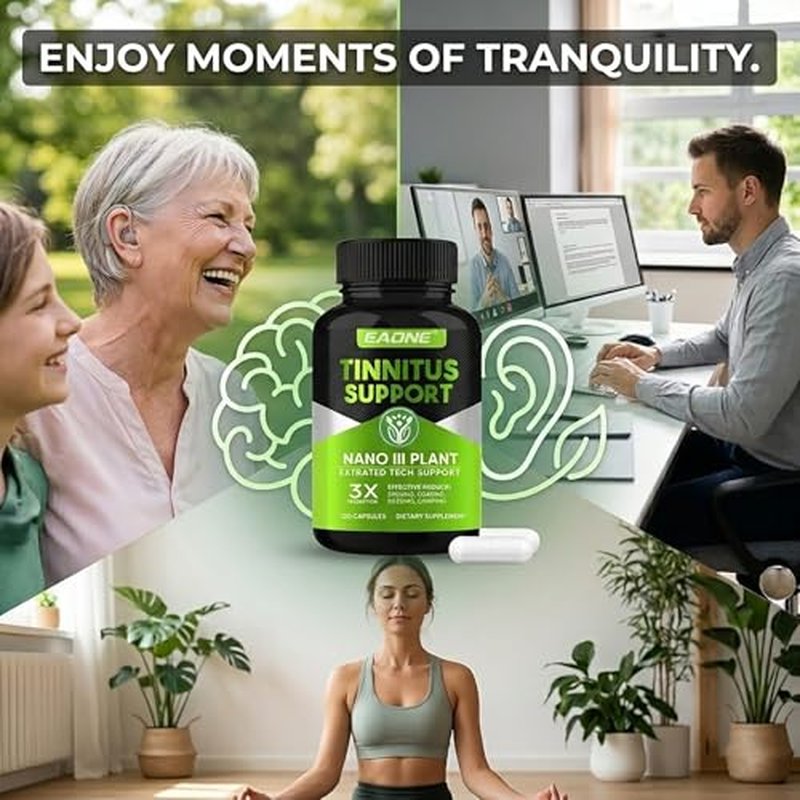 EAONE Tinnitus Relief Capsules - 120 Count Ear Ringing Support