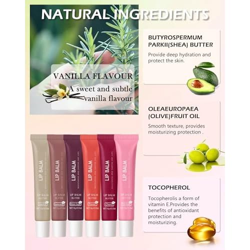 Lip Balm Butter Pink Sugar,Hydrating Tinted Butter Lip Gloss,Clear Lip Mask Lip Moisturizer,Lip Treatment Balm Lipgloss,Non-Sticky Jelly Glow Reviver Fat Lip Oil,Christmas Makeup Gift for Women-06