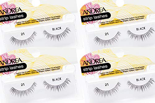 Andrea False Eyelashes Style 21 - 4 Pack Black Strip Lashes