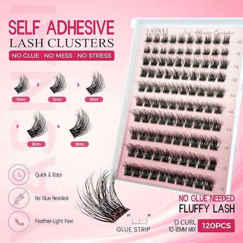 Self-Adhesive Eyelash Clusters 10-18mm Fluffy Mink Lashes
