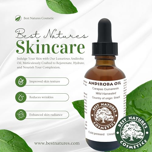 Best Nature's Cosmetics Andiroba Oil ? 100% Pure, Cold Pressed & Unrefined for Skin, Hair & Body ? Wild Harvested -1 fl oz / 30 ml