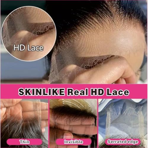 NIKISS HD Lace Closure 2x6 Body Wave Virgin Human Hair Closure 0.095mm Ultra-thin Invisible Lace Pre Plucked Hairline Single Knot Natural Color 18 Inch