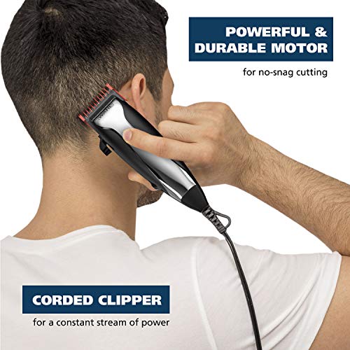 Wahl Corded Hair Clipper Kit with Adjustable Blade & 12 Guard Attachments