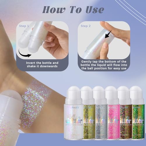 Chameleon Roll-On Body Glitter Gel - 1.7oz Sparkle