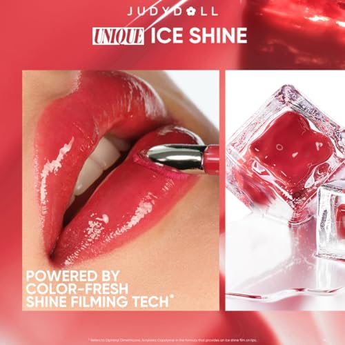 JUDYDOLL Ice Watery Lip Gloss-Gen 2 Shiny Mirror Lip Gloss, Long Lasting Stain, Moisturizing & Nourishing Essence (12 Grapeful Dream)