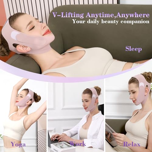PeaKalo Lilac Graphene V-Line Chin Strap for Face Lifting & Double Chin Reduction
