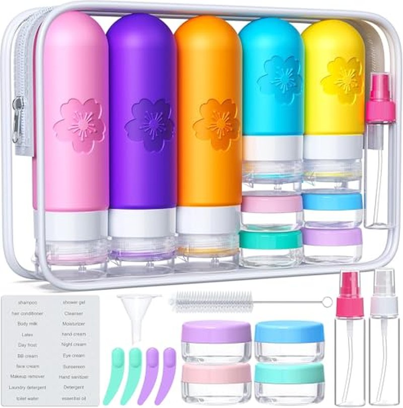 20-Pack Travel Bottles TSA Approved Silicone Leak Proof Toiletries