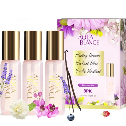 AQUA BLANCE 2.1 Fl Oz Body Spray for Women 3 Pack - Vanilla Lavender Jasmine