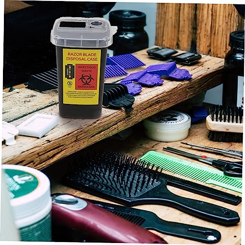2pcs Portable Shaving Blades Storage Boxes Razor Waste Containers for Safe Disposal Lightweight and Reusable Black Design (Pack of 2)