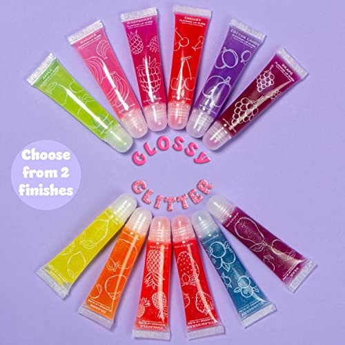 12-Piece Fruit Flavored Lip Gloss Set for Kids