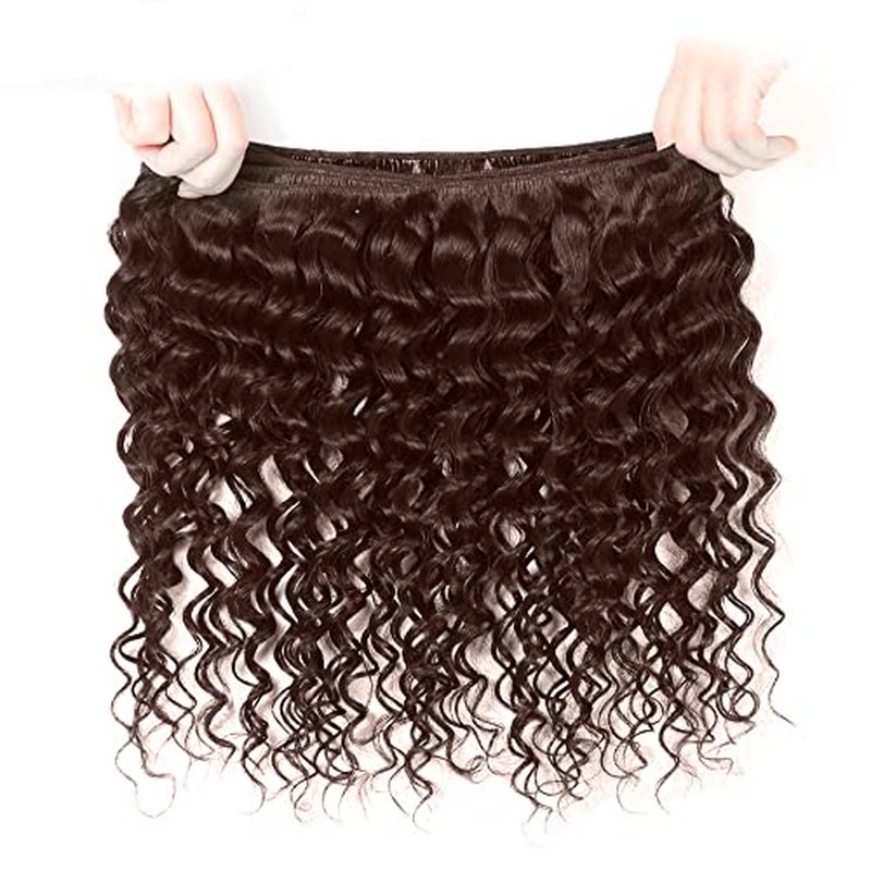 #4 Brown Water Wave Human Hair Bundles - 18 Inch, 50g
