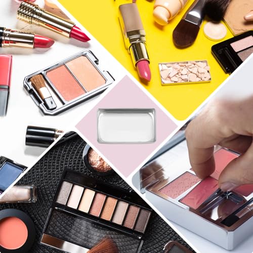 PH PandaHall 80pcs Empty Pans Aluminum Palette Pans Small Make Up Tins Rectangle Eyeshadow Palette Blush Lipstick Organizer for DIY Makeup Pressed Palettes Cosmetic 16x9.5x3.5mm