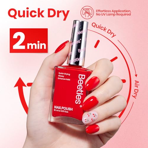 Beetles Little Chili Red Nail Polish - Quick Dry, High Gloss, Long-Lasting