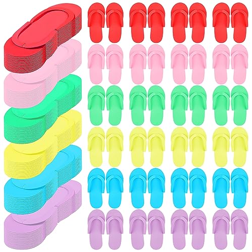 NICEMOVIC 72 Pairs Disposable Pedicure Slippers Foam Disposable Flip Flops Multi Color for Pedicure Sandals Bulk Pedicure Shoes for Women Salon Nail Spa Pedicure
