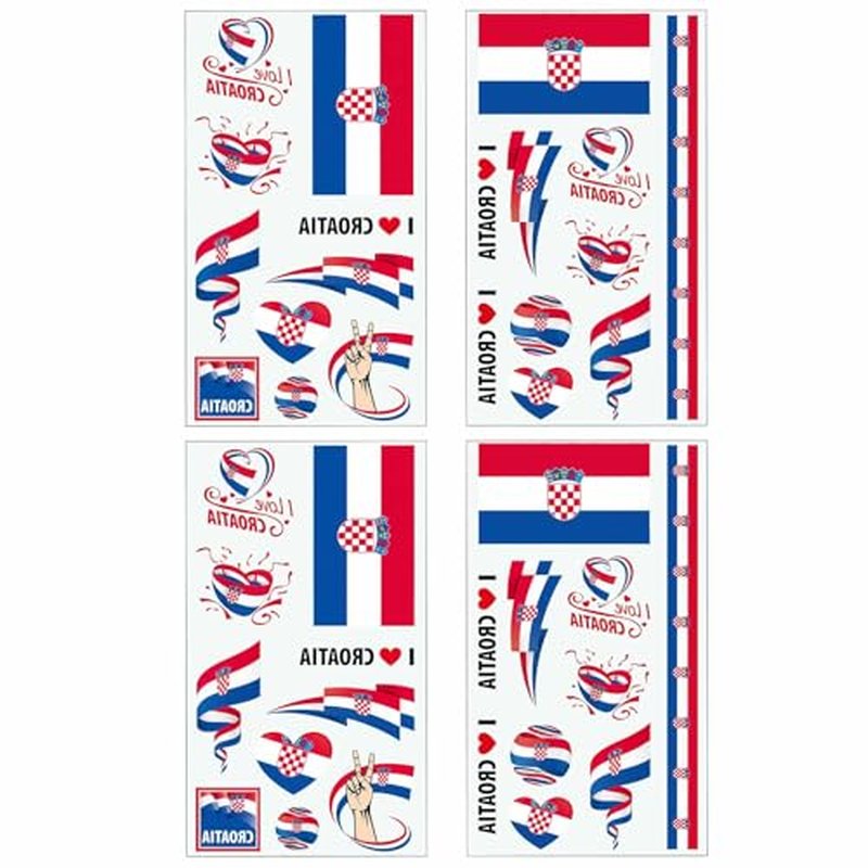 40 Pcs World Flag Temporary Tattoos Set, Waterproof