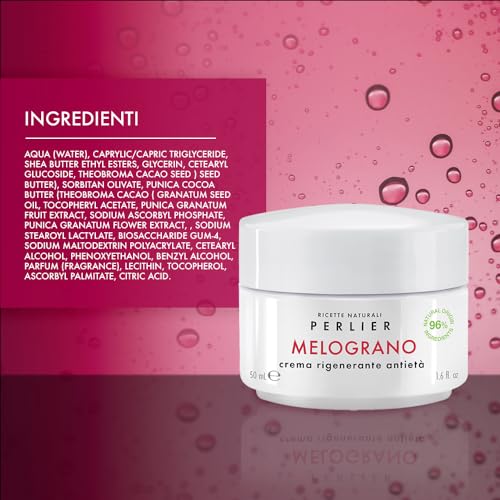 Perlier ? Pomegranate Revitalizing Anti-Aging Face Cream, 1.6 fl oz, Bio-Fermented Pomegranate with Vitamins C & E, Hydrating and Protective Formula, Alcohol-Free, Boosts Radiance and Skin Vitality