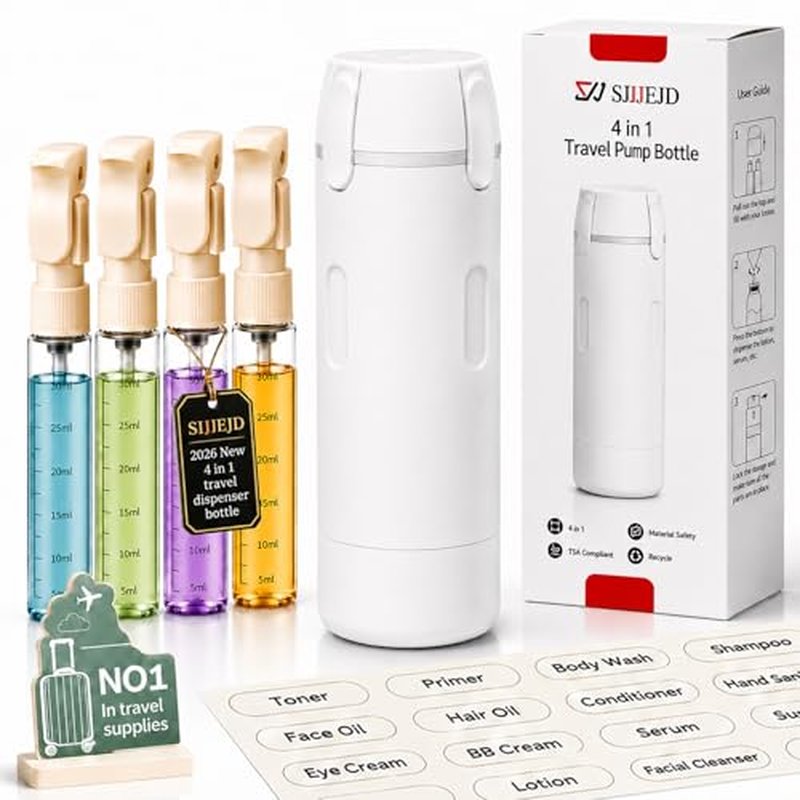 4-in-1 Rotating Travel Dispenser Bottle - TSA Approved
