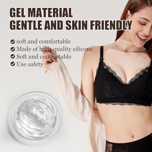 8 Pack Silicone Chest Wrinkle Pad, Reusable Anti Wrinkle Chest Patches for Overnight & Side Sleeping Including 4 Pcs Silicone Neck Patches for Wrinkles