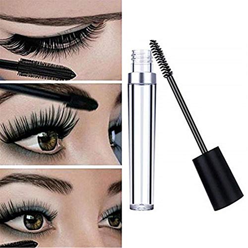 Tvoip 3Pcs 10ml Empty Mascara Tubes With Eyelash Wand, Rubber Inserts and Funnels for Castor Oil, Ideal Kit for DIY Cosmetics, Includes 3 tubes, 3 rubber inserts and 3 funnels