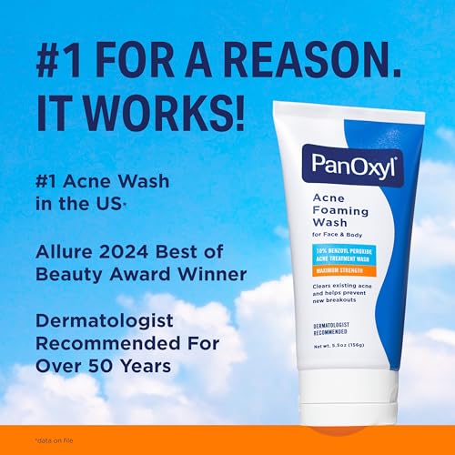 PanOxyl 10% Benzoyl Peroxide Acne Foaming Wash, 5.5 Oz
