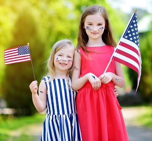 288 Patriotic Temporary Tattoos Glow in Dark - 48 Designs